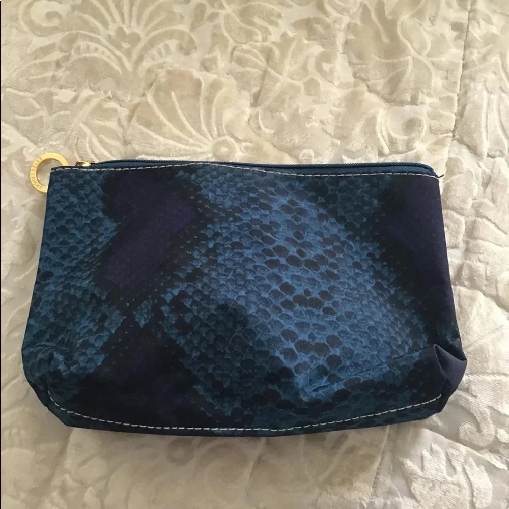 Estée Lauder makeup bag snake pattern blue NEW great grab bag gift NEW